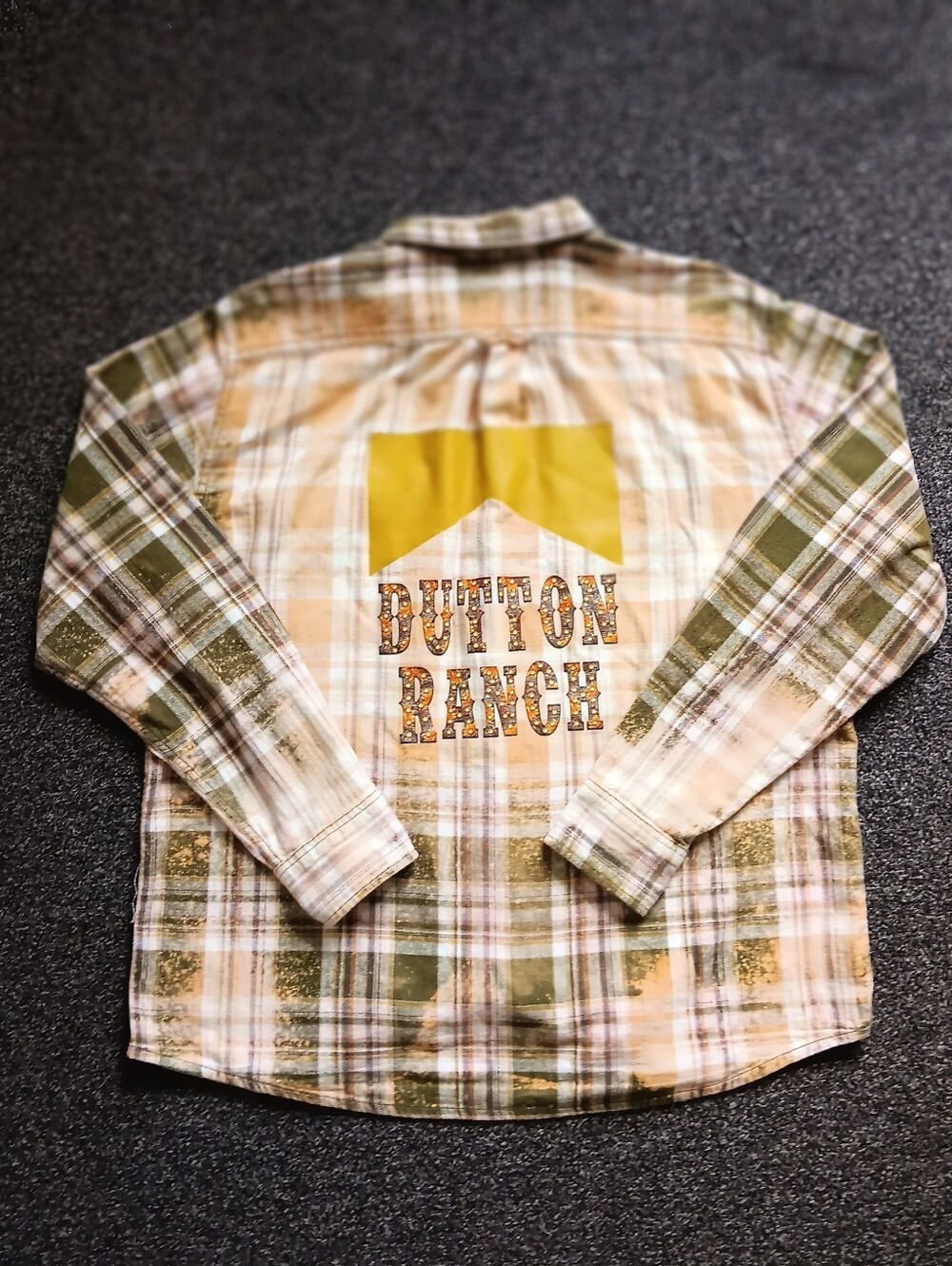 Upcycled Bleach Dutton Ranch Eddie Bauer Plaid Flannel Long Sleeve Shirt Mens XL - Picture 1 of 9